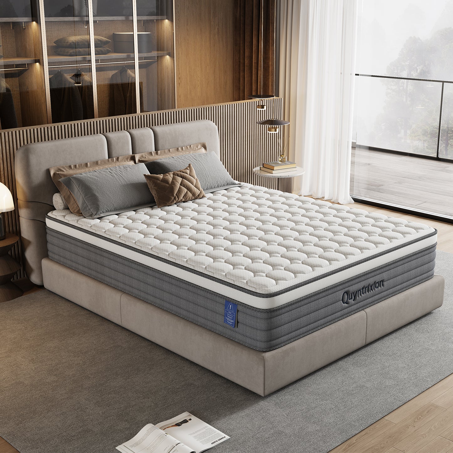 Dranite 12" King, Gel Infused Memory Foam and Pocket Spring Hybrid Mattress in a Box, Adult