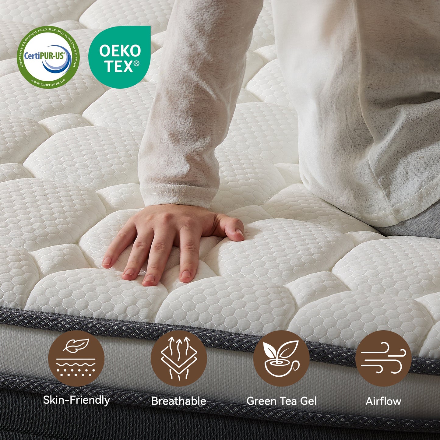 Dranite 12" King, Gel Infused Memory Foam and Pocket Spring Hybrid Mattress in a Box, Adult