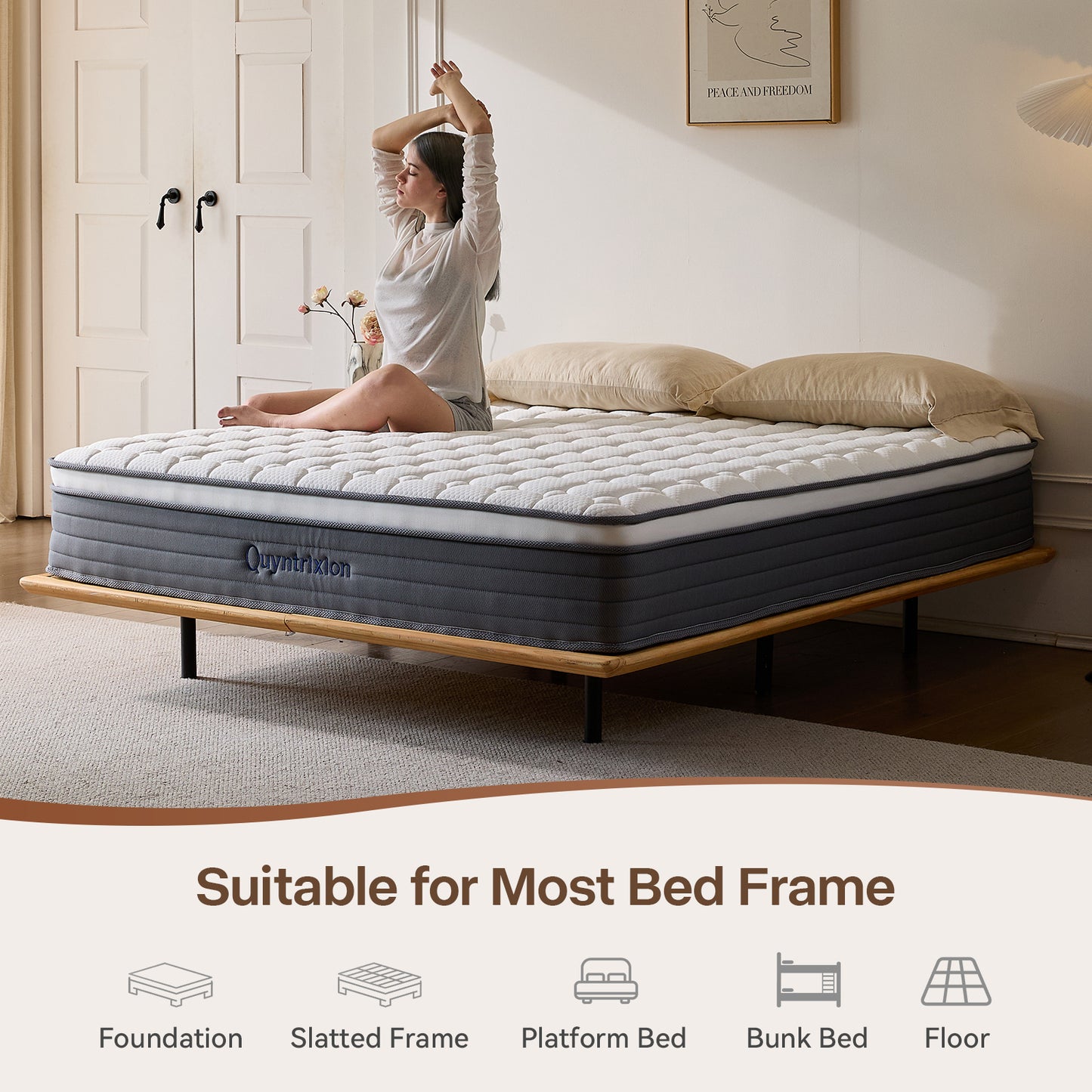 Dranite 12" King, Gel Infused Memory Foam and Pocket Spring Hybrid Mattress in a Box, Adult
